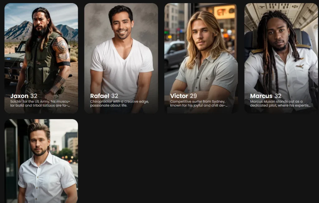 Candy AI Boyfriend Characters with Different Personality