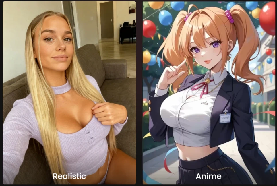 Candy AI Hyperrealistic and Anime Style