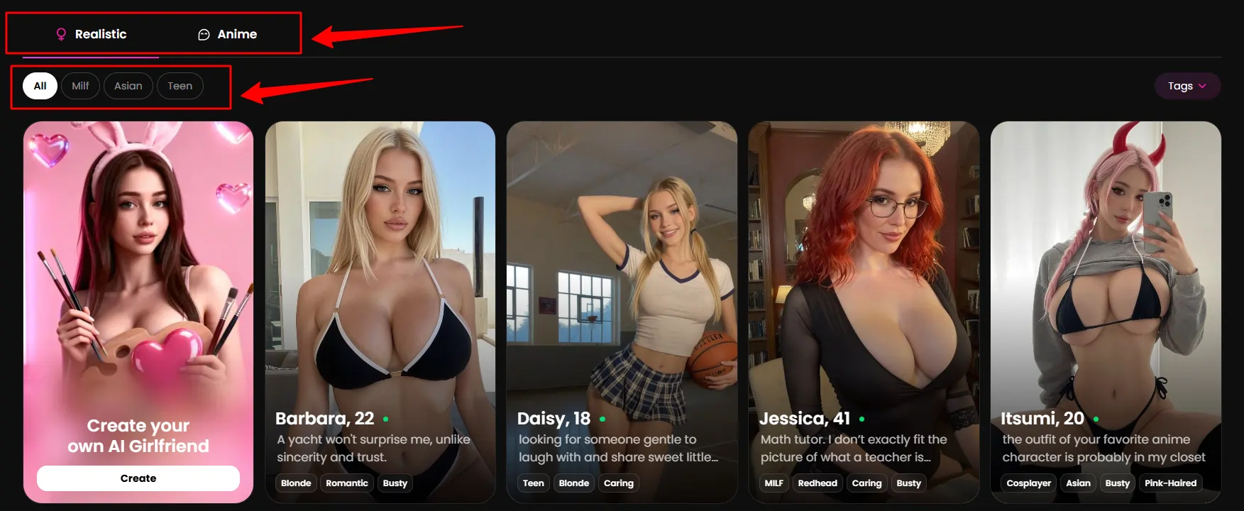 GoLove AI-Characters Diversity