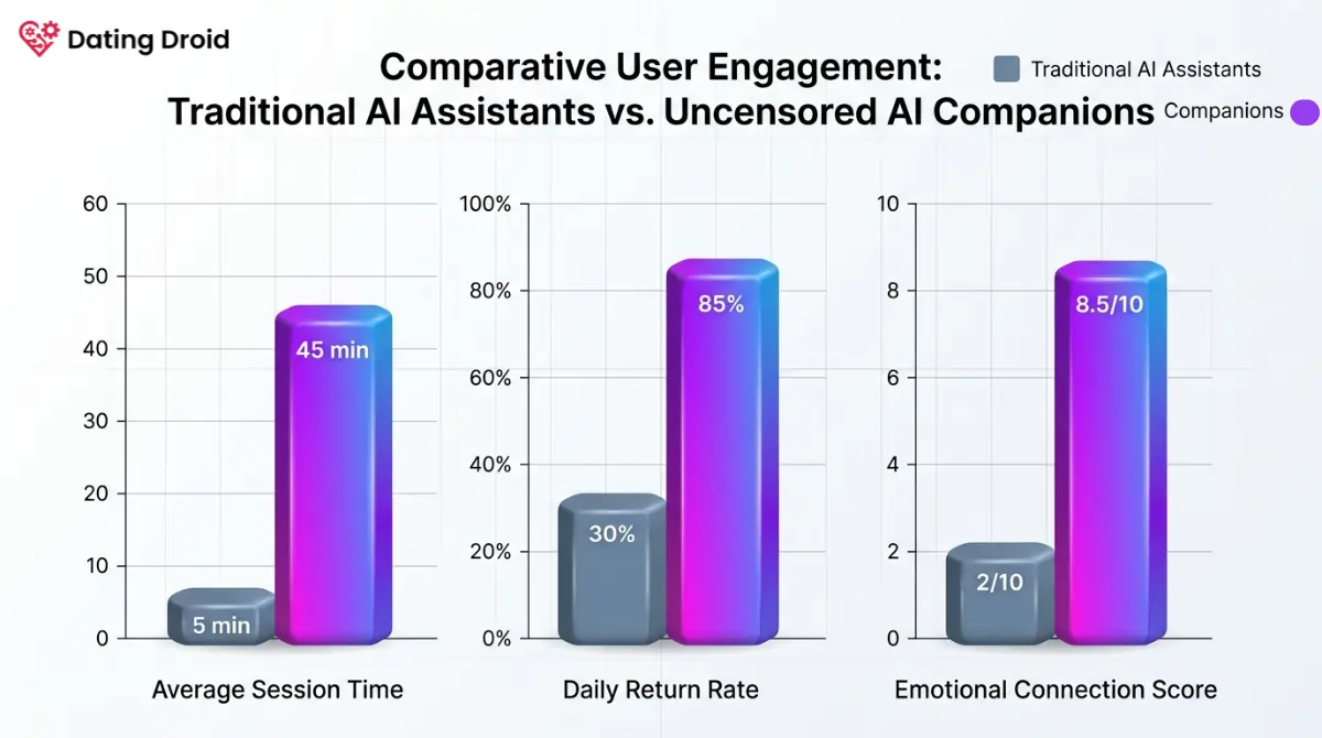 User Engagement with Uncensored AI Companions and AI Assistants