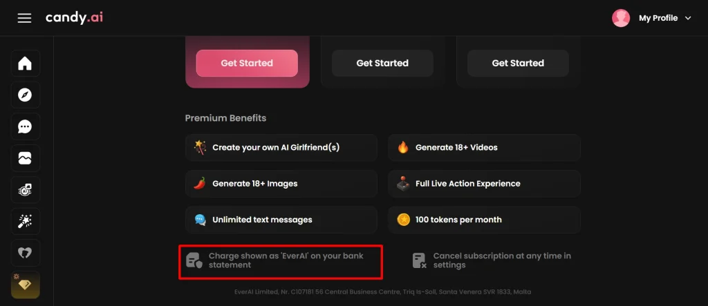 Candy AI Billing discretion