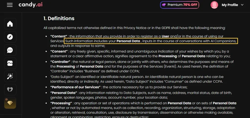 Candy AI Privacy Policy