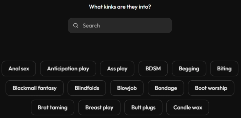 Joi AI - AI Character Kink Selection