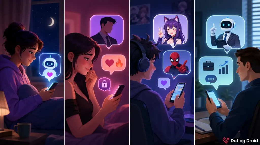 AI roleplay app scenarios illustration