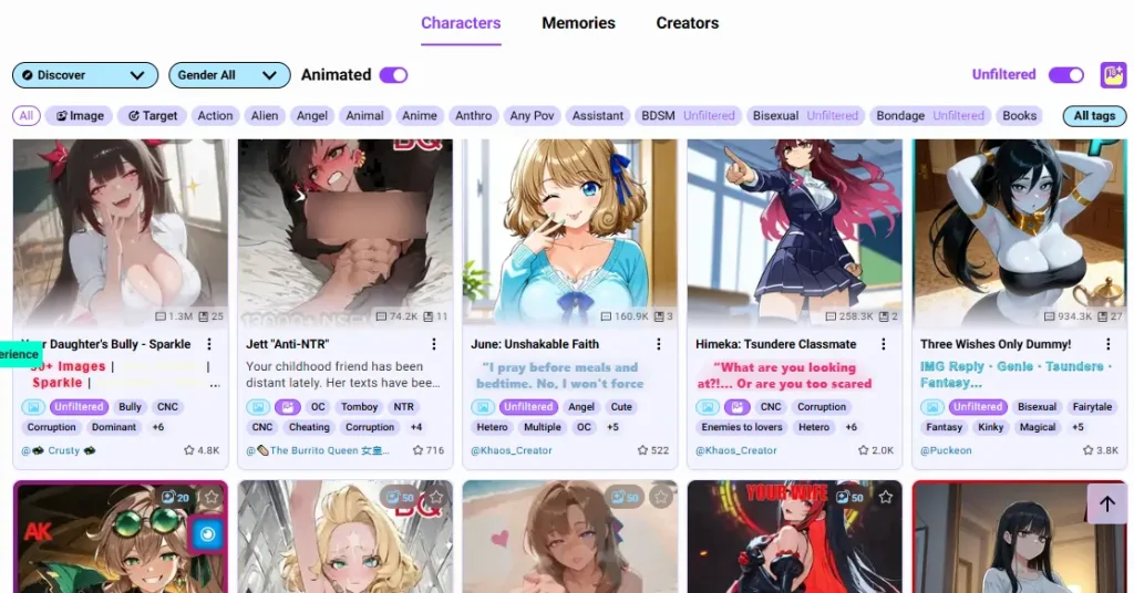 Character Library CrushOn AI