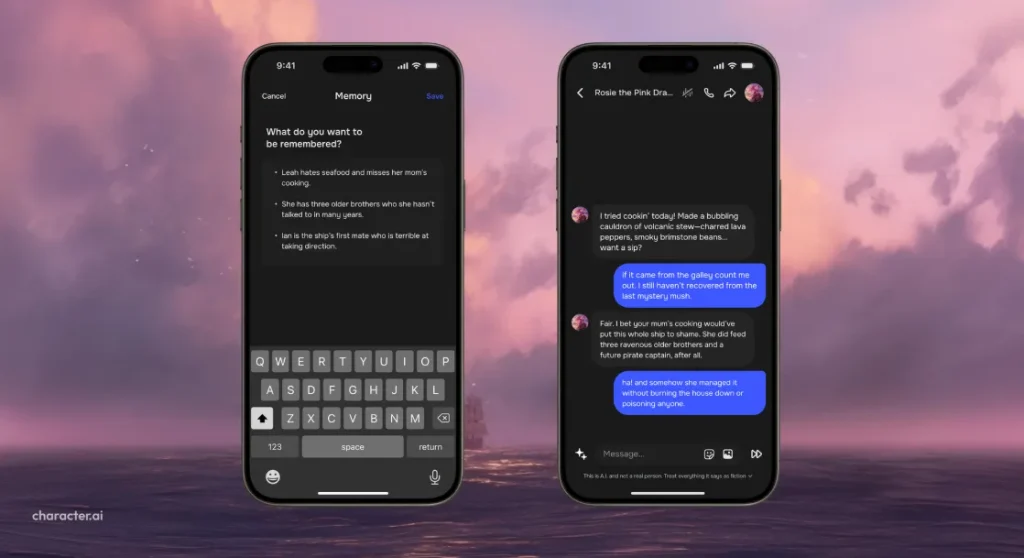 Character.AI Memory and Chat Interface
