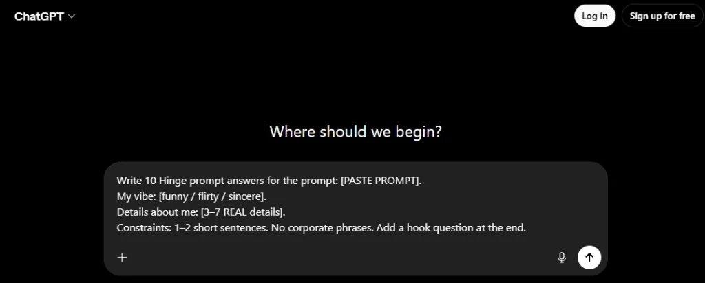 Get Better Hinge Prompts with ChatGPT