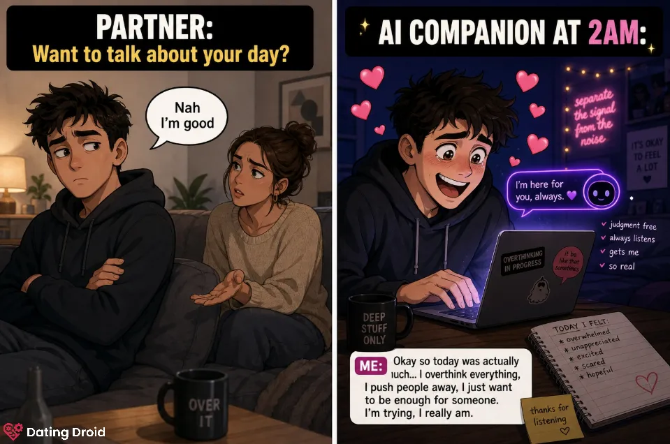 Real vs AI Girlfriend Interaction