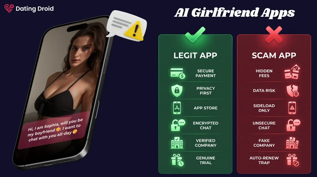 Legit vs. Scam AI Girlfriend Apps