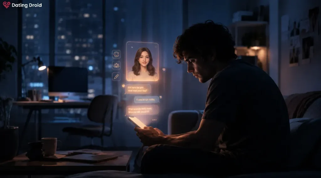 Lonely man chats with AI
