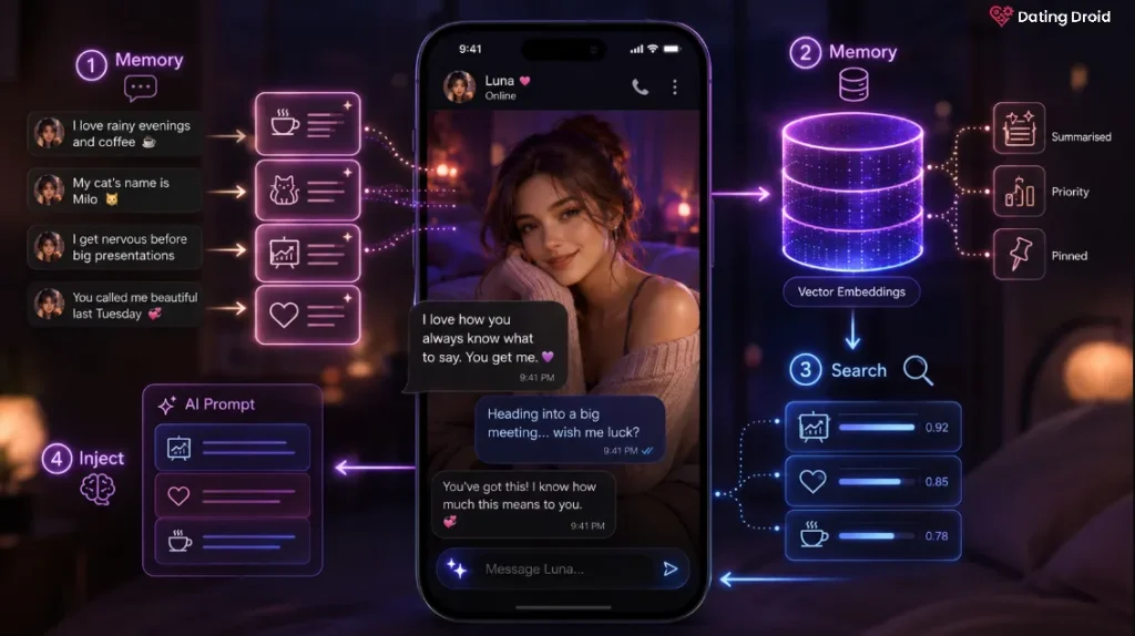 Long Term Memory of AI Girlfriend
