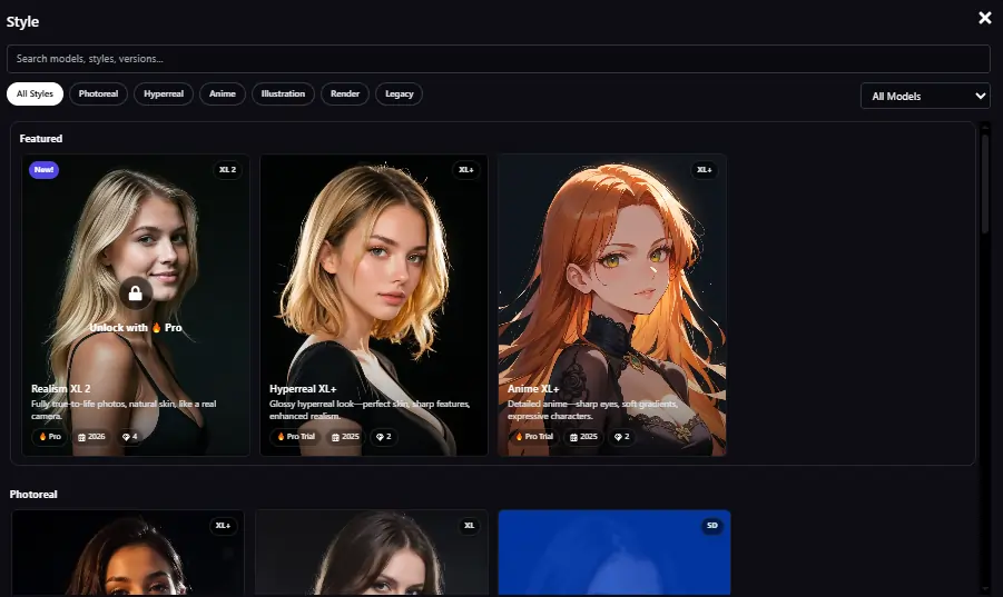 Promptchan AI art styles