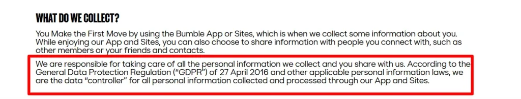Bumble Privacy