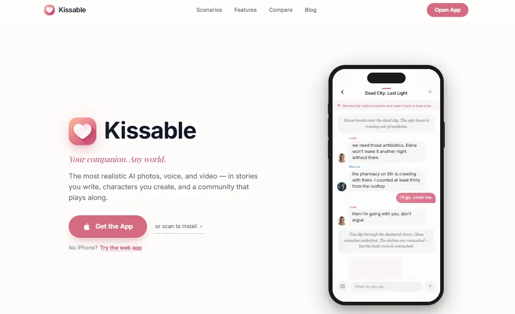Kissable AI Homepage