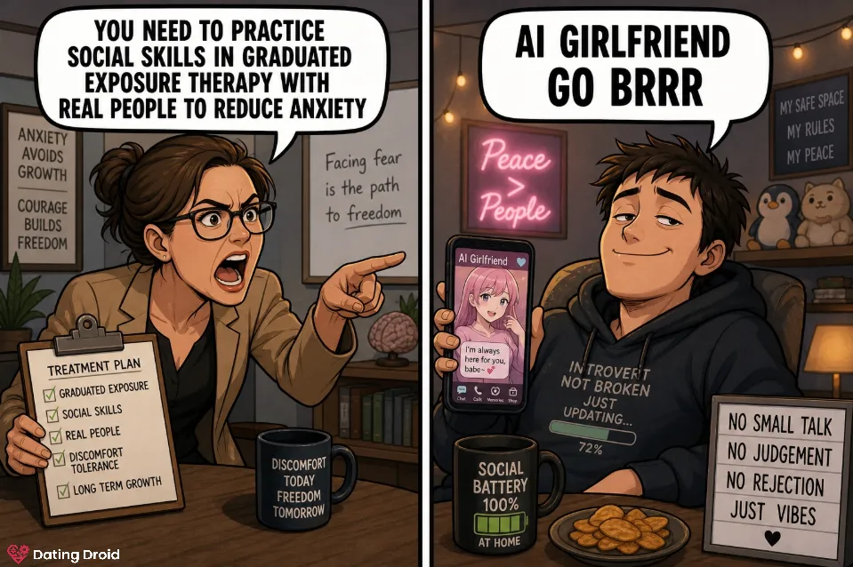 Therapist versus AI girlfriend