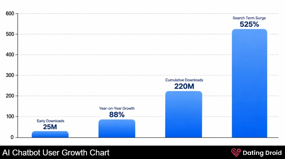 AI Chatbot User Growth Chart