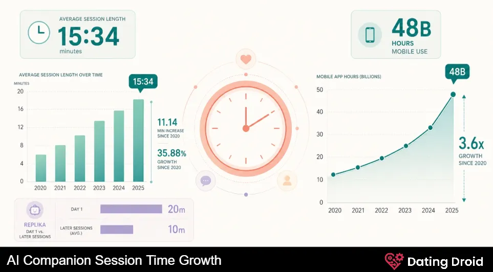 AI Companion Session Time Growth