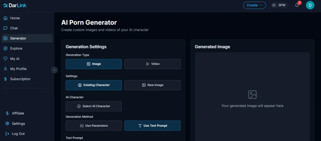 DarLink AI Porn Generator