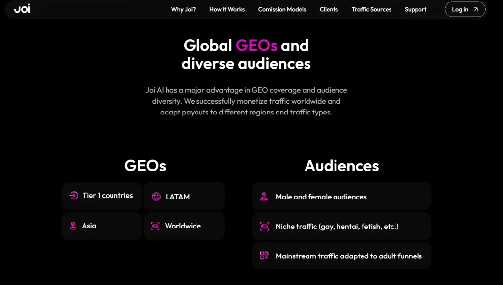 Joi AI Global GEOs and diverse audiences