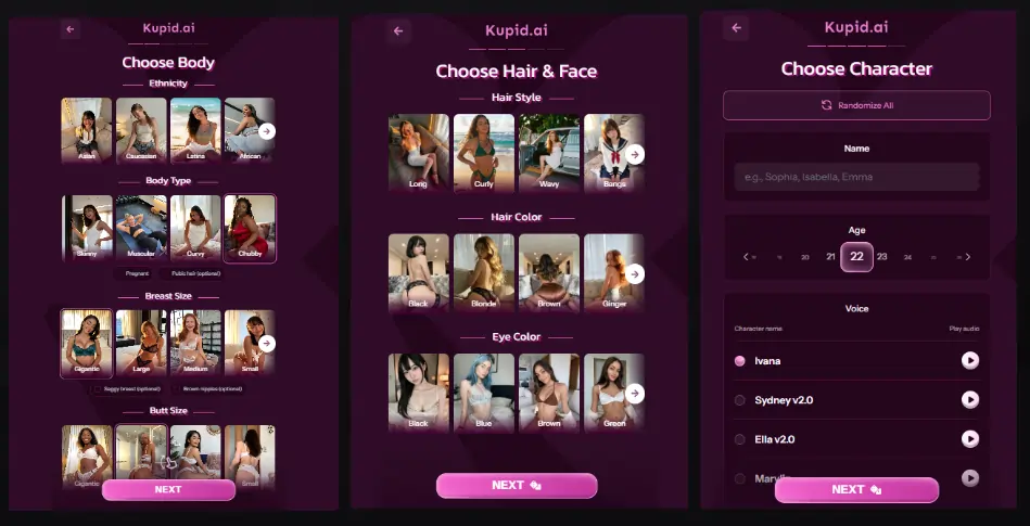 Kupid AI Character Customization