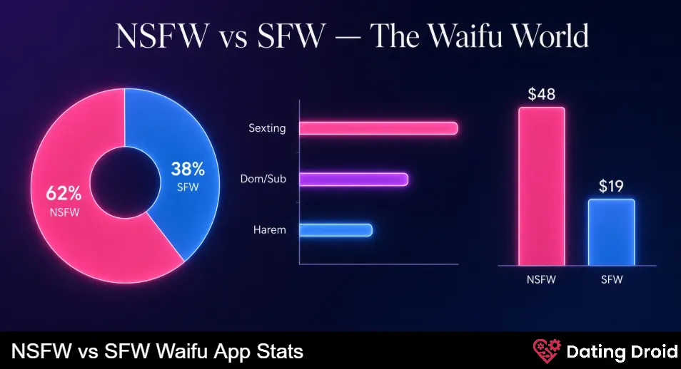 NSFW vs SFW Waifu App Stats
