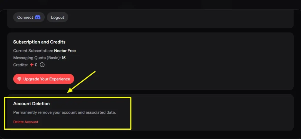 Nectar AI - Account Deletion