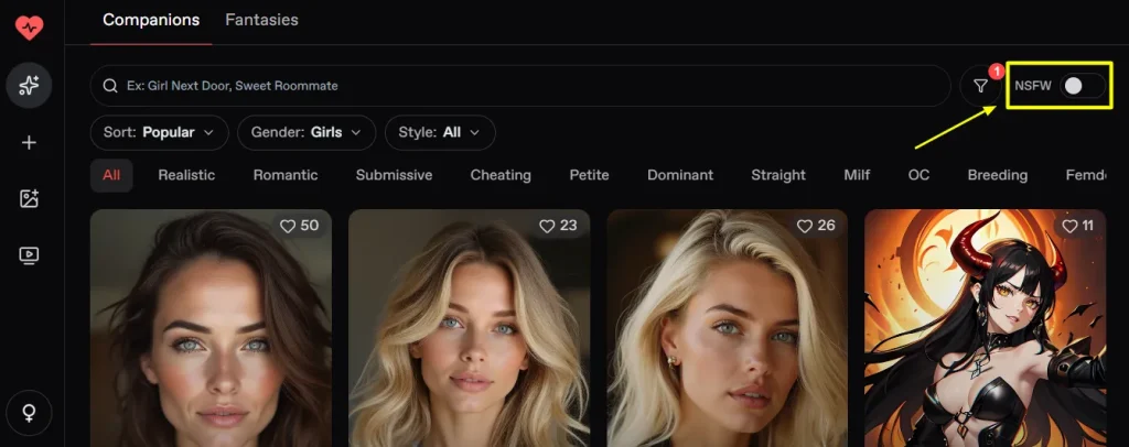 Nectar AI NSFW Mode