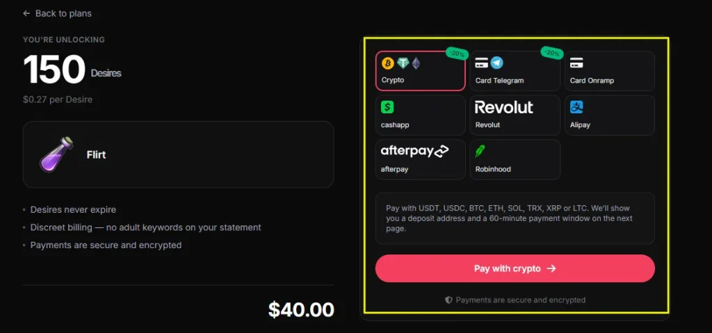 NudeAI.fun - Payment Method