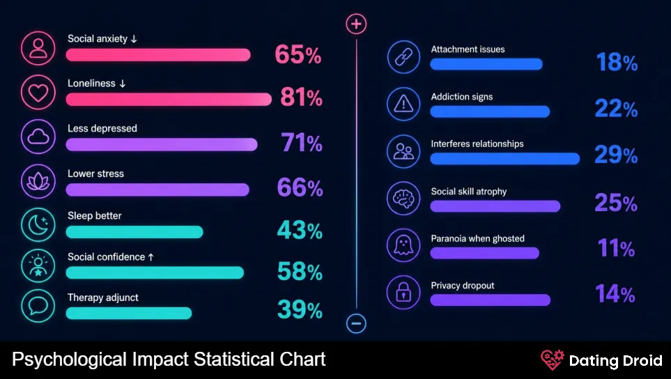 Psychological Impact of AI Boyfriend App - Statistical Chart