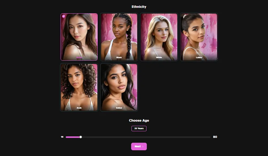 Sauci AI - Choose Ethnicity and Age
