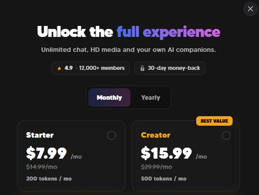 Sauci AI - Monthly Pricing Plan
