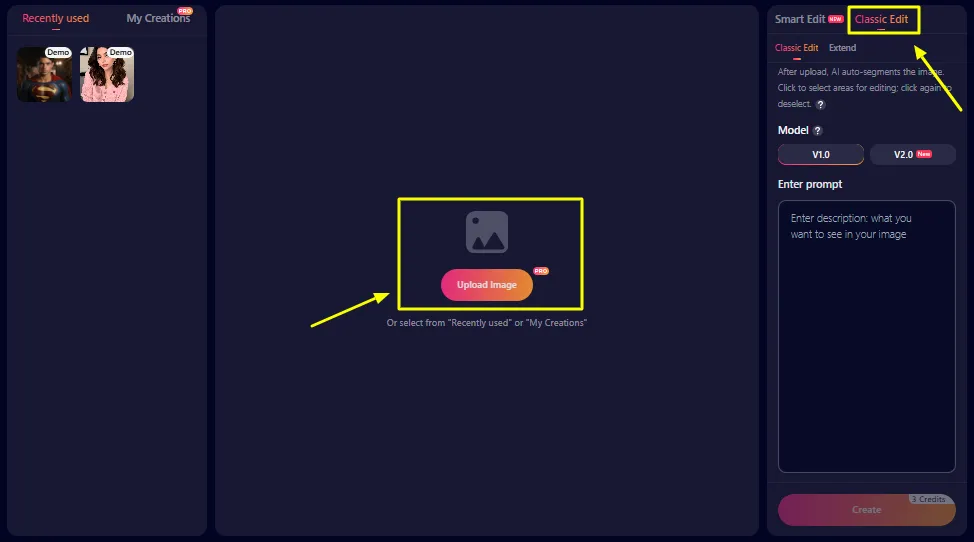 SoulGen AI Classic Editing Feature