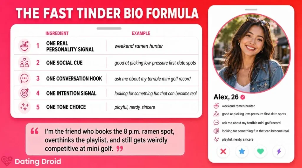Tinder Bio Formula Writing Guide