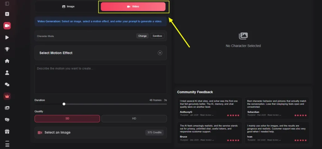 XChar AI Video Generation