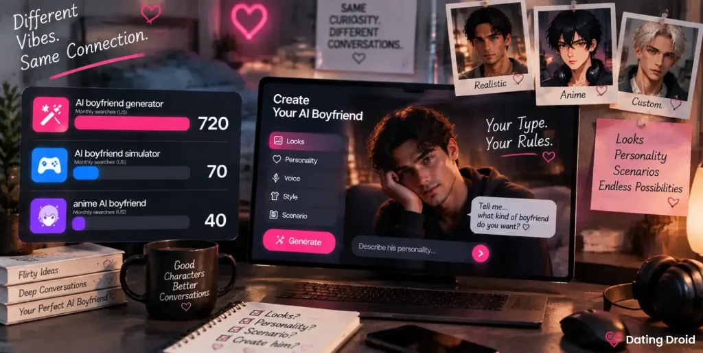 AI boyfriend generator and custom character creation trends