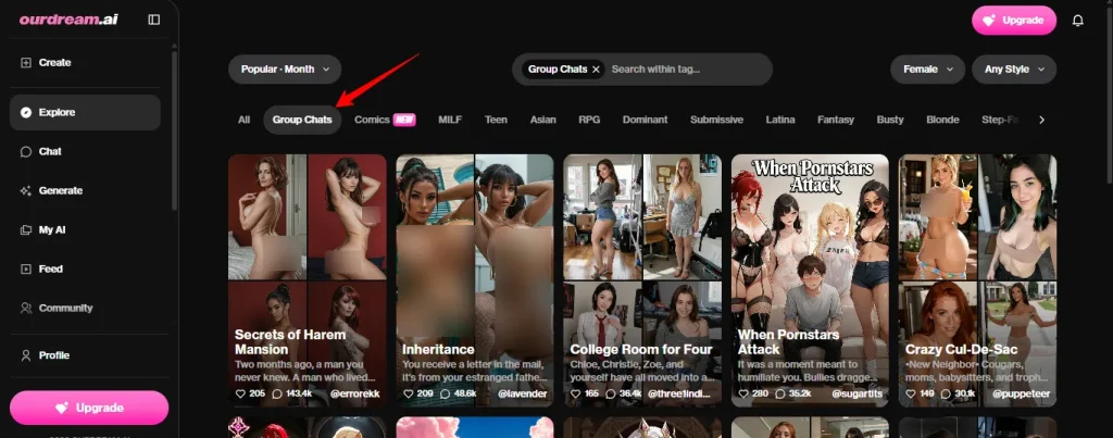 Ourdream AI - Group Chat Feature
