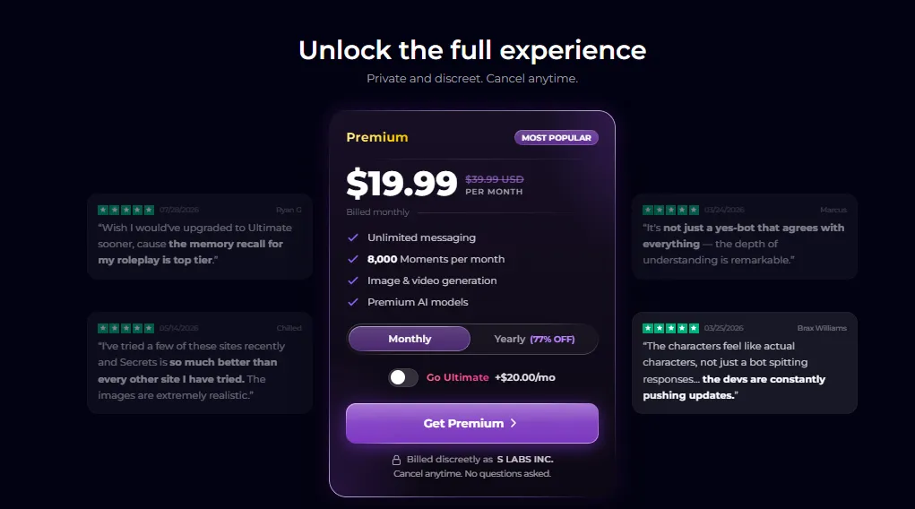 Secrets AI - Pricing Plan