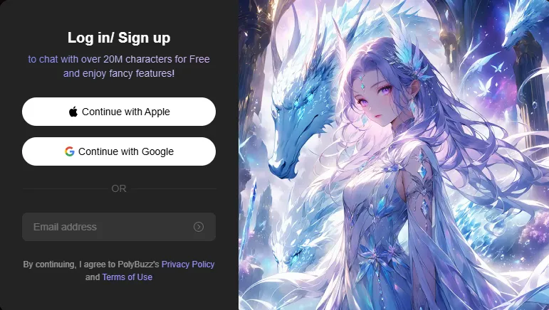 Sign Up on PolyBuzz