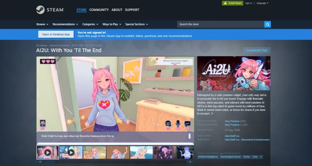 AI2U With You Til The End AI Girlfriend Games