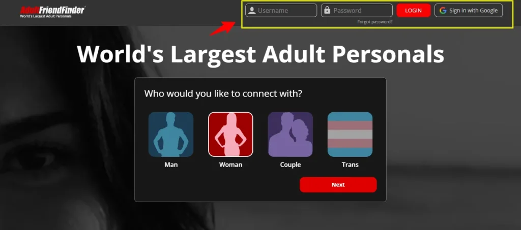 AdultFriendFinder - Login