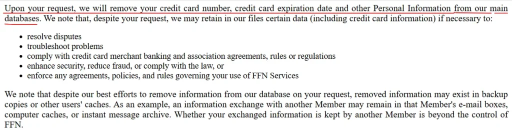 FriendFinder Networks Privacy Policy