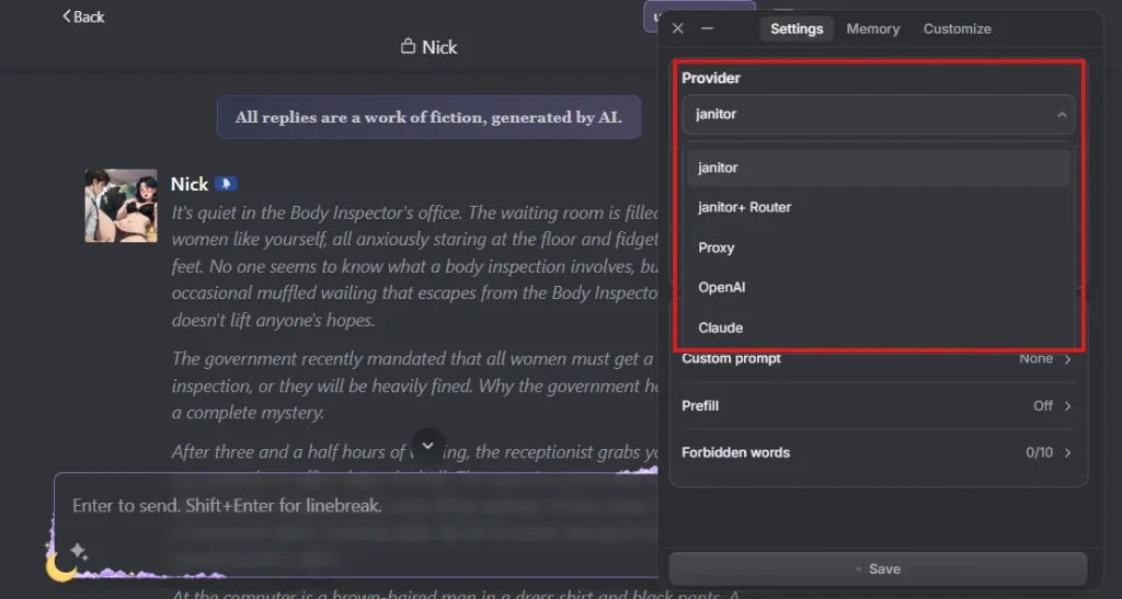 Janitor AI Model Settings