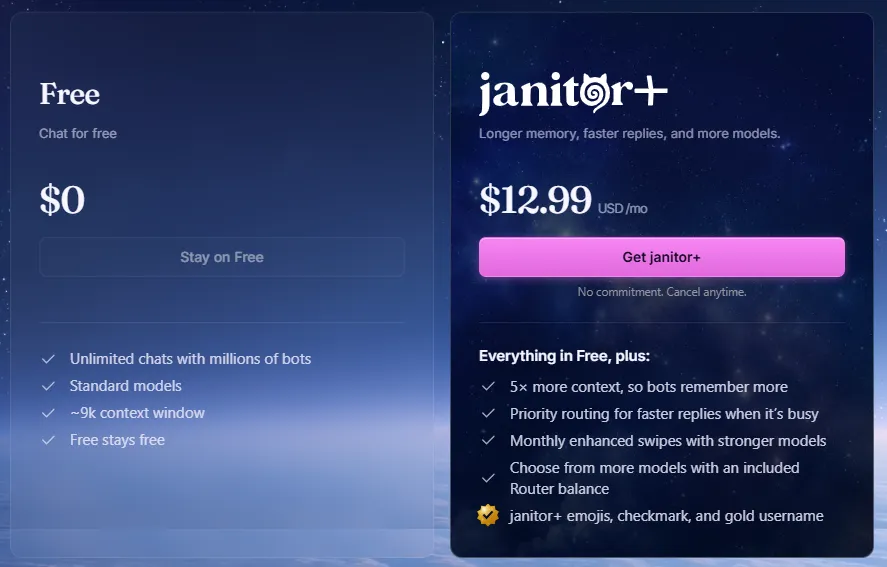 Janitor+ and JLLM+Pricing Plan